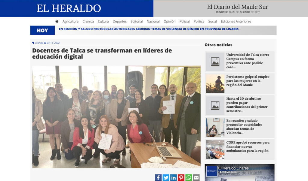 Docentes de Talca se transforman en líderes de educación digital